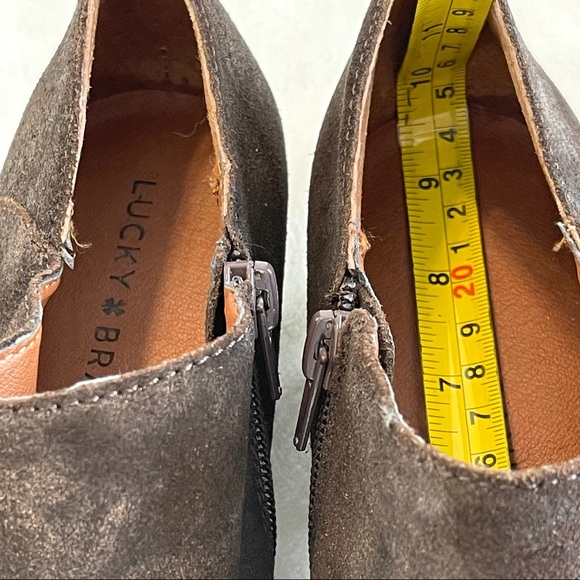 Lucky Brand Ferryn Suede Metallic Ankle Bootie Women’s Size 8M - Picture 10 of 12